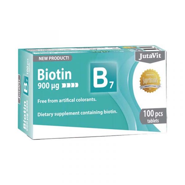 Jutavit Biotín 900 mg pre vlasy a pokožku 100 tabliet - 87994