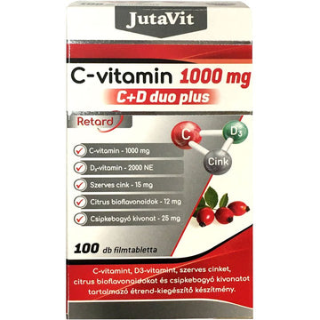 JutaVit C-vitamín 1000mg C+D DUO Plus retard filmtablety 100 ks - 88520
