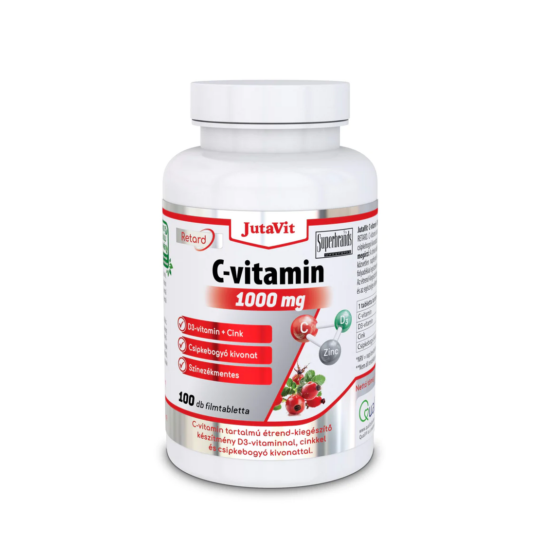 JutaVit C vitamín 1000 mg + Zinok + D3 retardované filmové tablety 100 ks - 46888