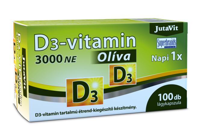 Jutavit Vitamín D3 kapsuly s olivovým olejom 46 g - 85658