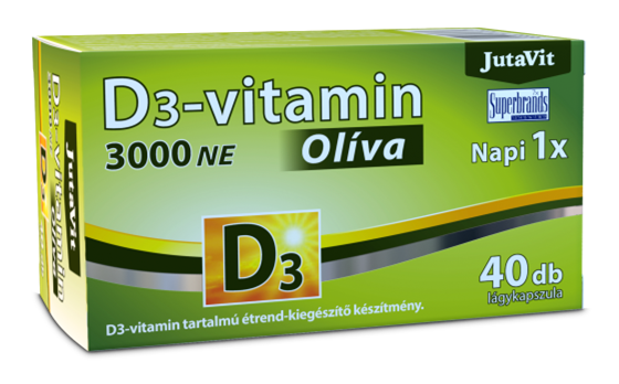 JutaVit D3-vitamín 3000IU Olivové mäkké kapsuly 40 ks - 85656