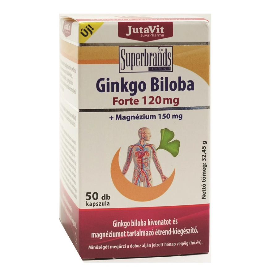 JutaVit Ginkgo Biloba Forte 120 mg + 150 mg horčíka 50 tabliet - 48667