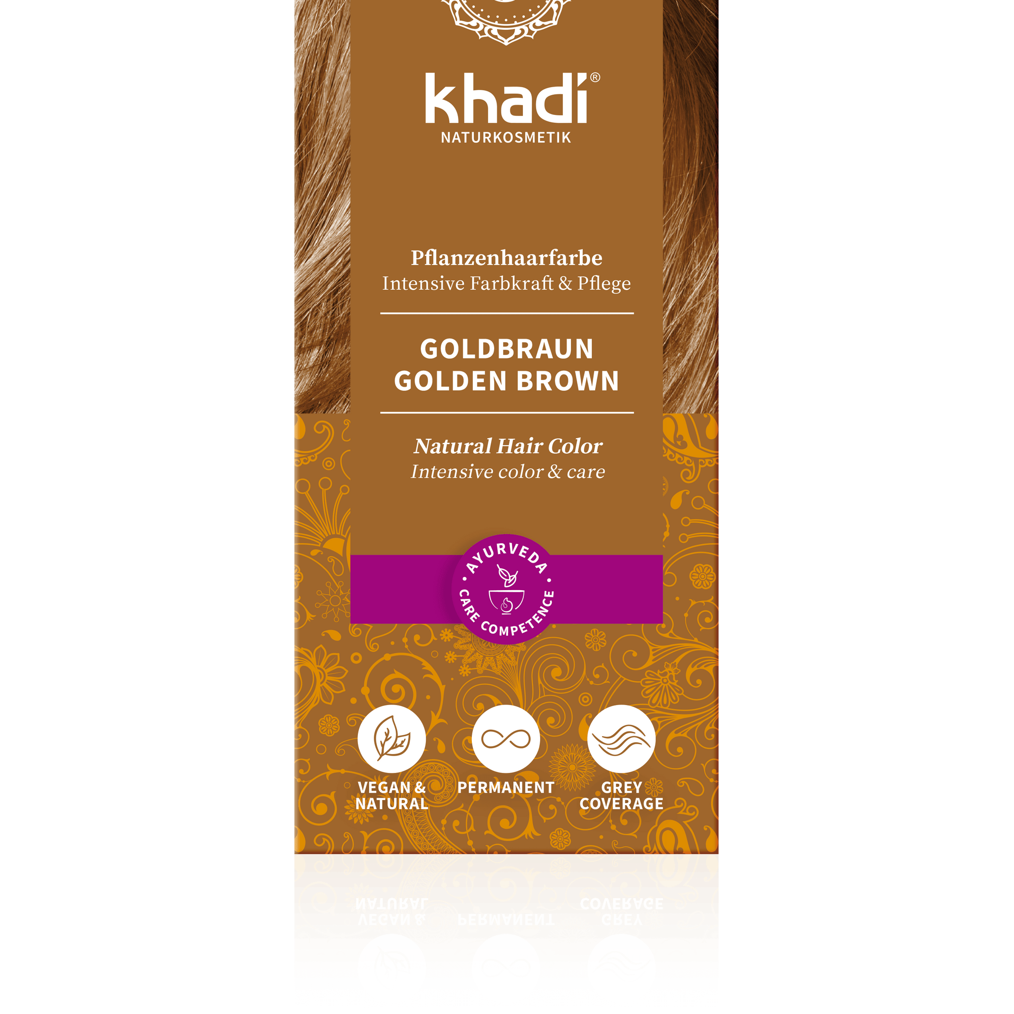 Khadi bylinná farba na vlasy Zlatohnedá 100 g - 58919