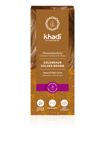 Khadi bylinná farba na vlasy Zlatohnedá 100 g - 58919
