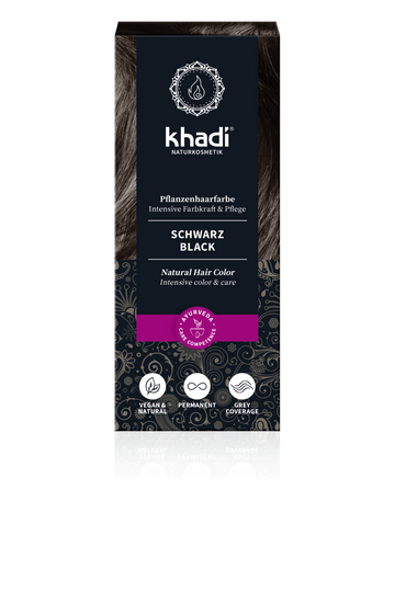 Khadi Bylinná farba na vlasy odtieň čierna 100 g - 31550