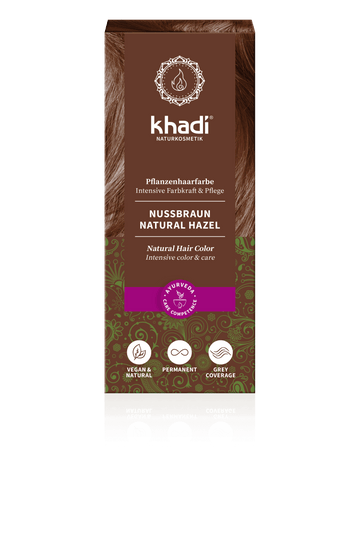 Khadi Bylinná farba na vlasy odtieň lieskového orieška 100 g - 31543