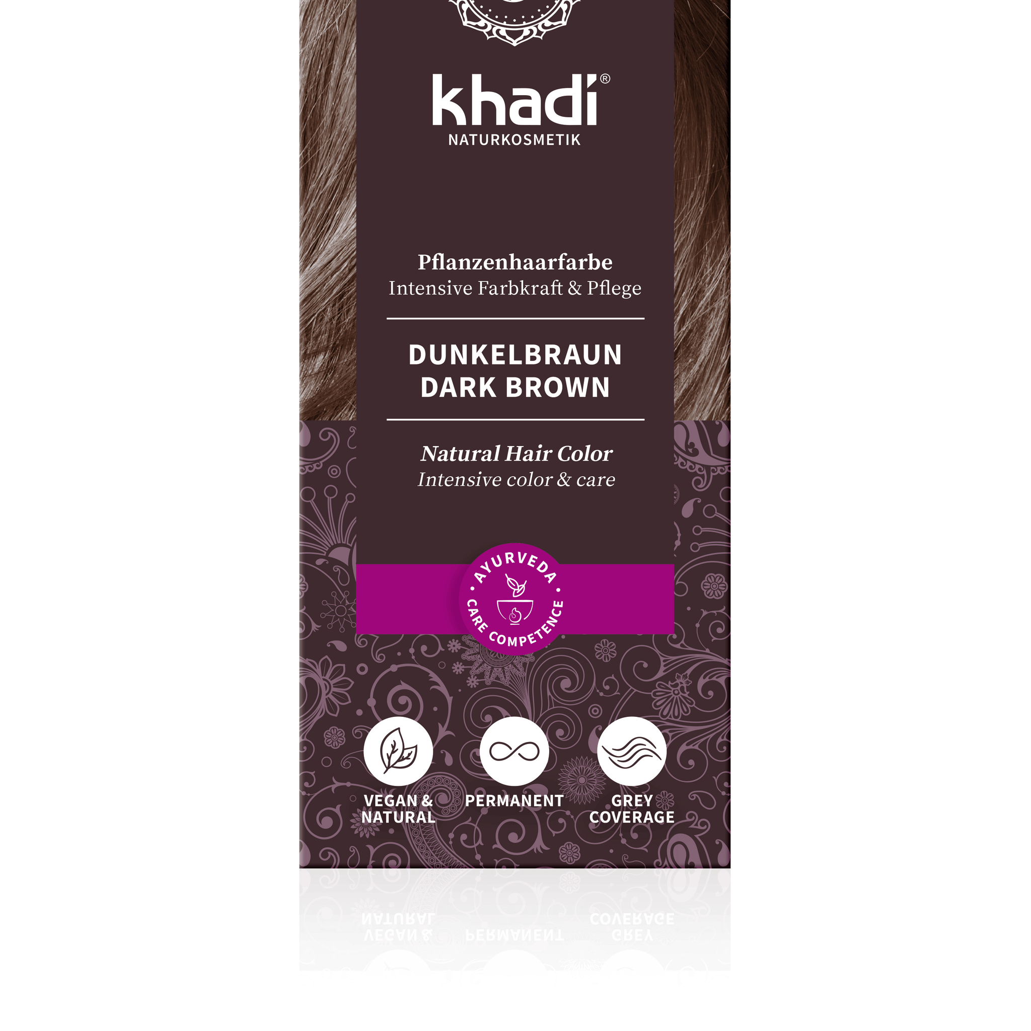 Khadi bylinná farba na vlasy tmavohnedá 100 g - 31534