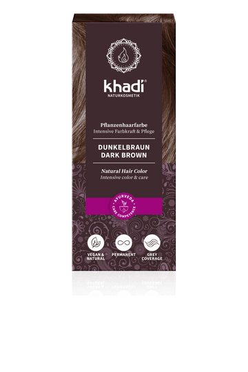 Khadi bylinná farba na vlasy tmavohnedá 100 g - 31534