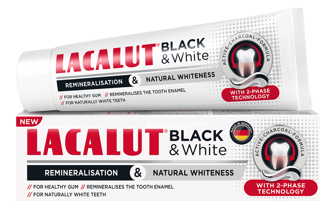 Lacalut Black & White bieliaca zubná pasta 75 ml - 92590