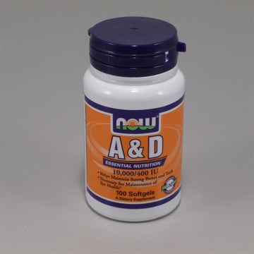 NOW Foods Vitamín A & D 10000/400 IU 100 mäkkých gélových kapsúl - 38809
