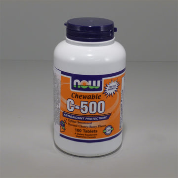 NOW Foods Vitamín C žuvacie tablety s čerešňovou príchuťou 100 tabliet - 18465