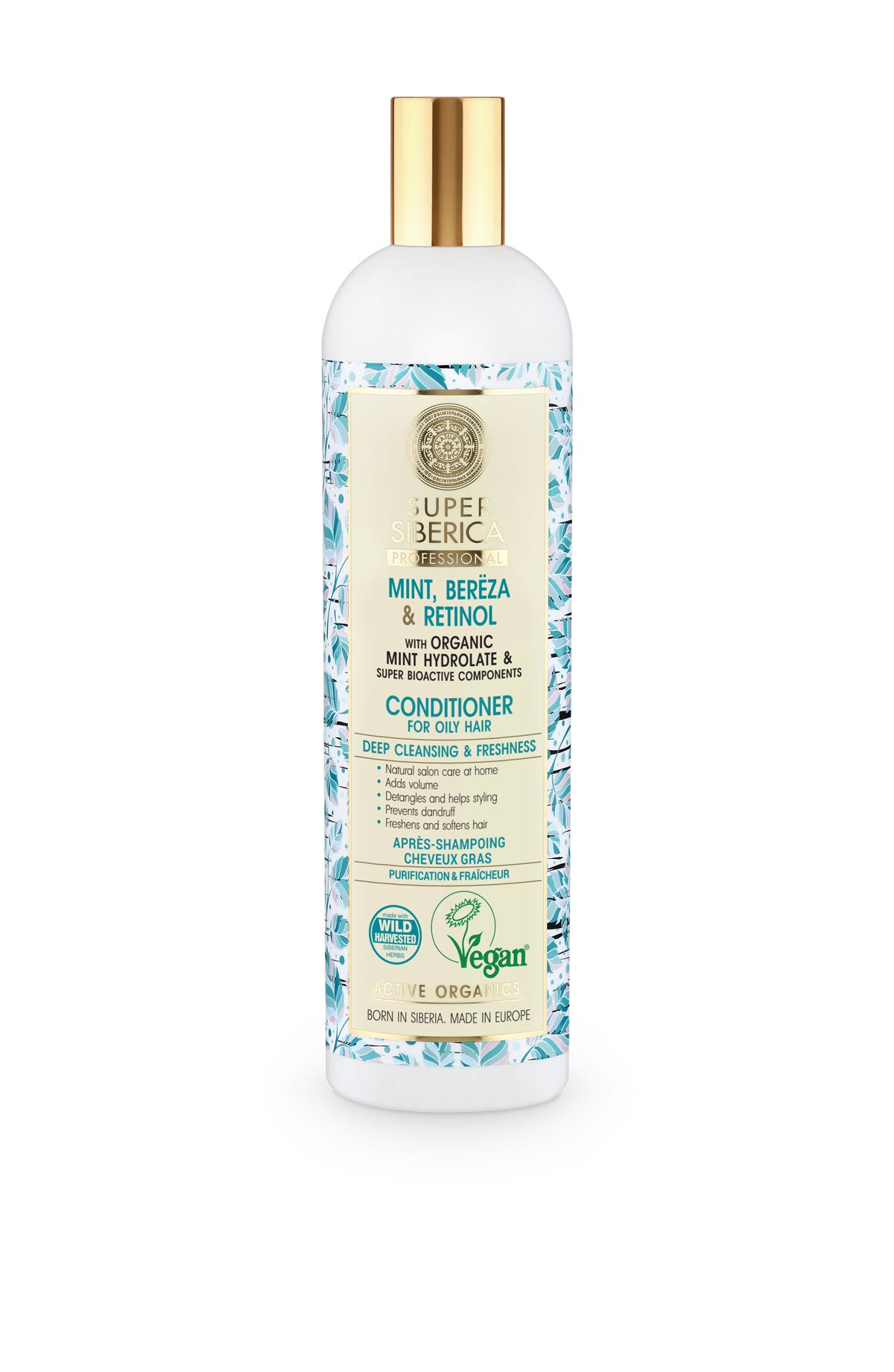 Natura Siberica hlboké čistenie osviežujúci kondicionér pre mastné vlasy 400 ml