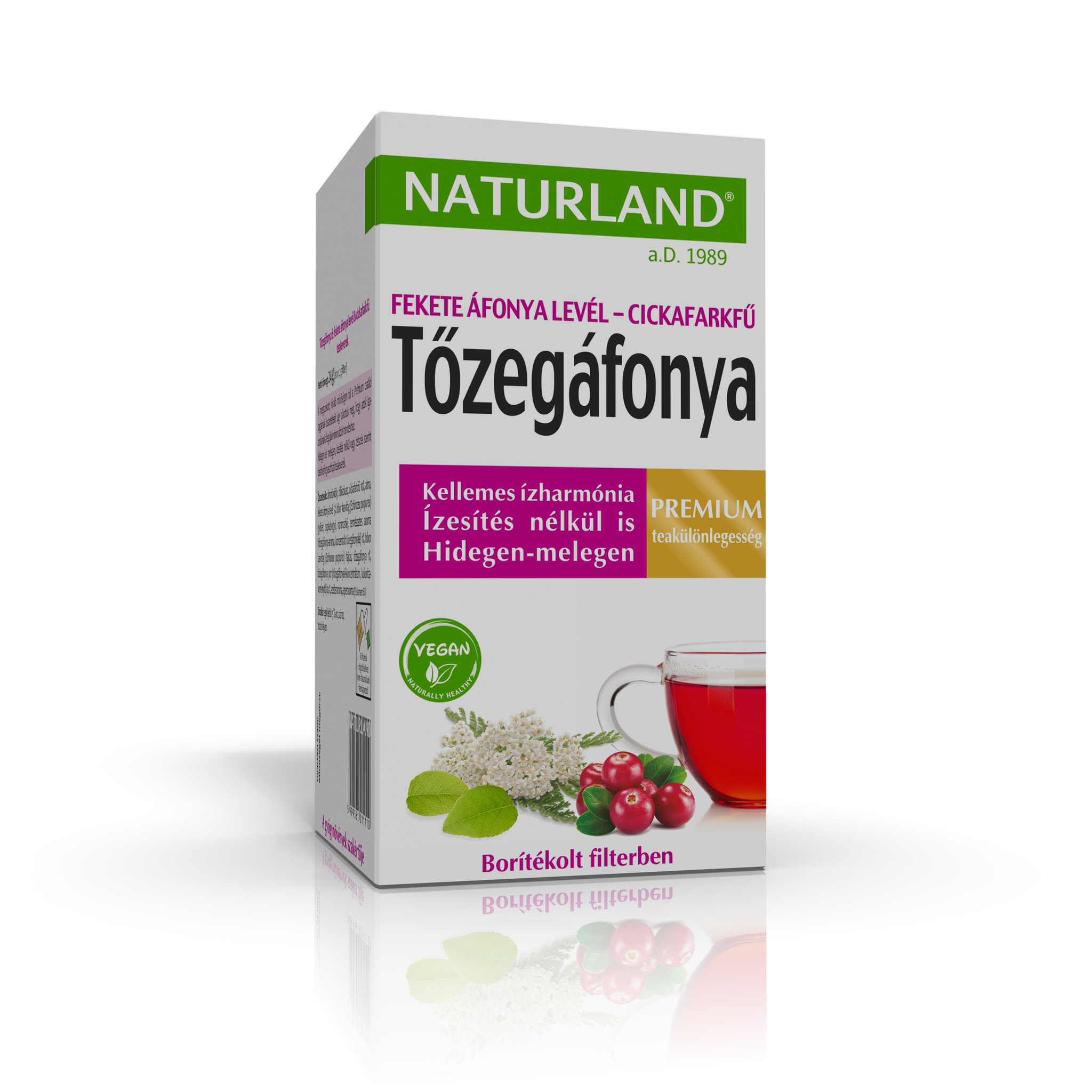 Naturland Prémiová čajová zmes brusnica, list čučoriedky a rebríčka 20x1,2g - 56921