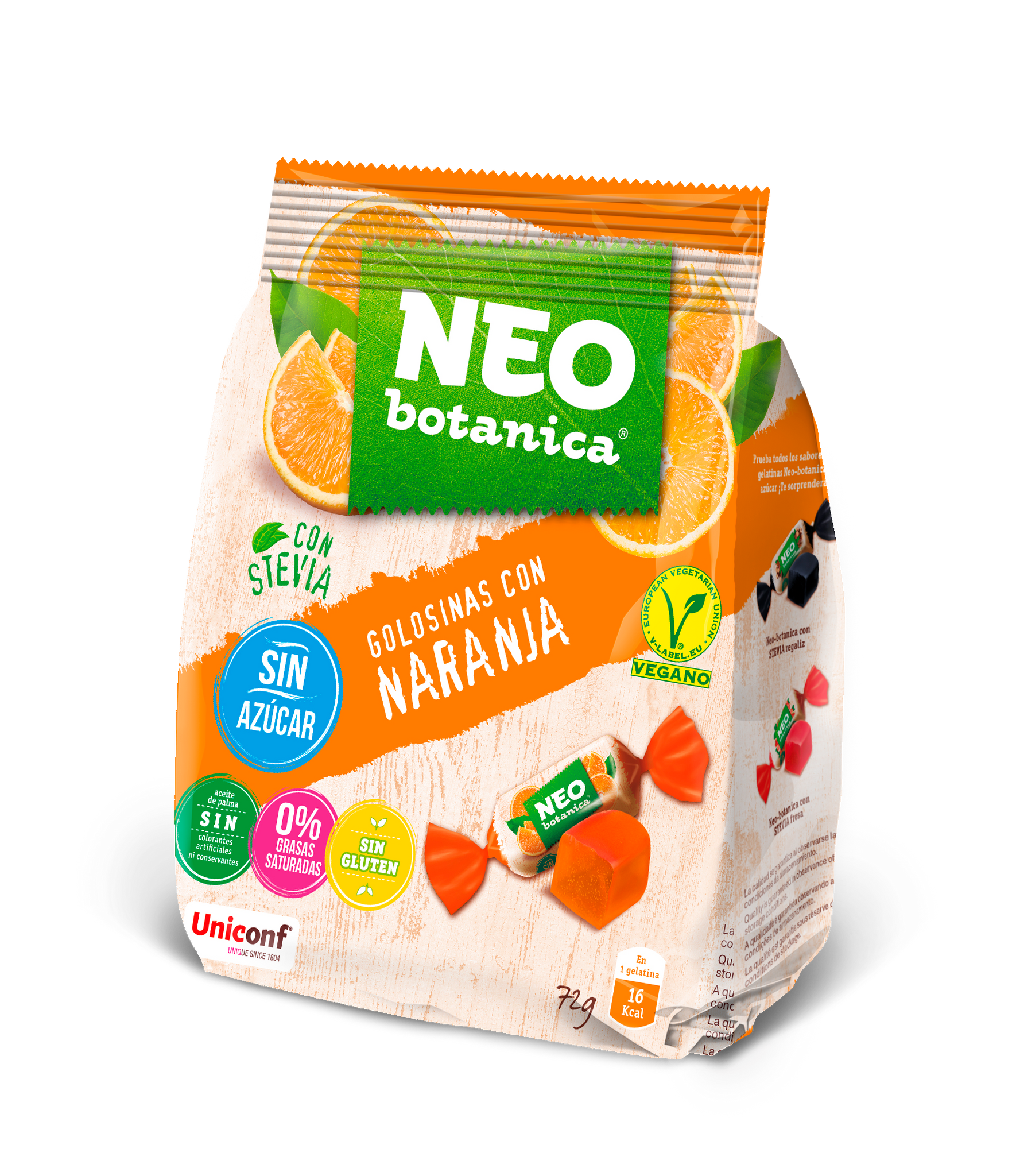 Neo Botanica pomarančové želé cukríky 72g - 93882