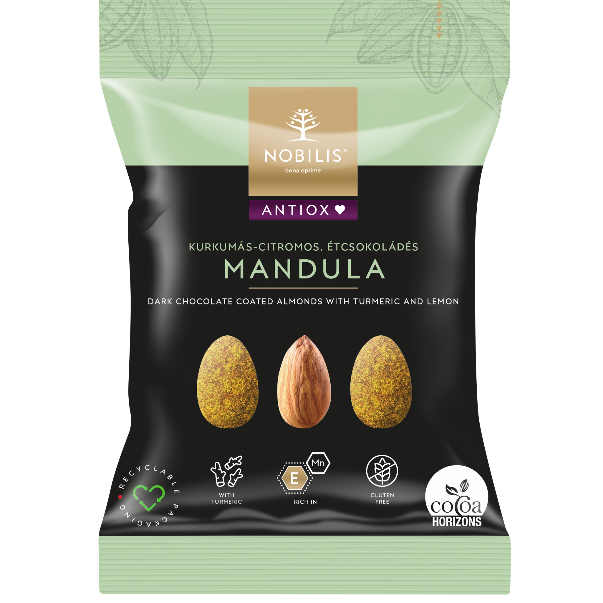 Nobilis mandle v horkej čokoláde s kurkumou a citrónom 50 g - 95473