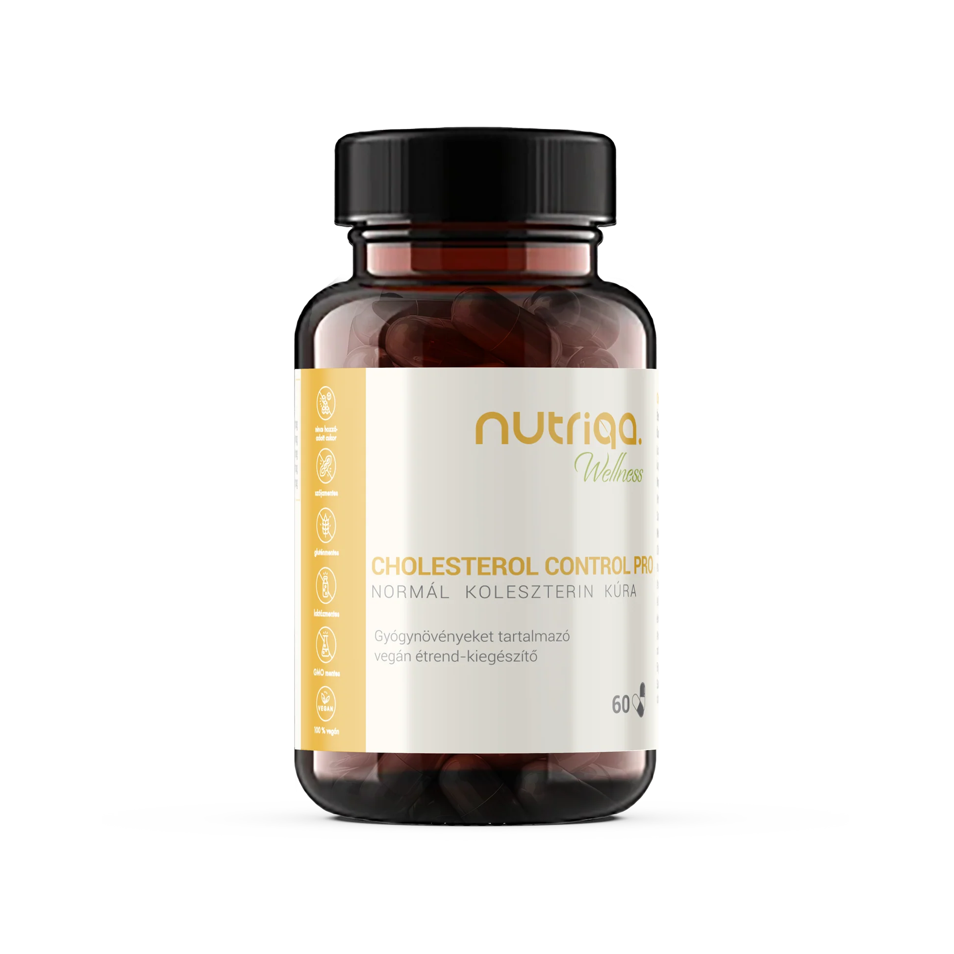 Nutriqa cholesterol control pro liečba normálneho cholesterolu vegánske kapsule 60 š. š.