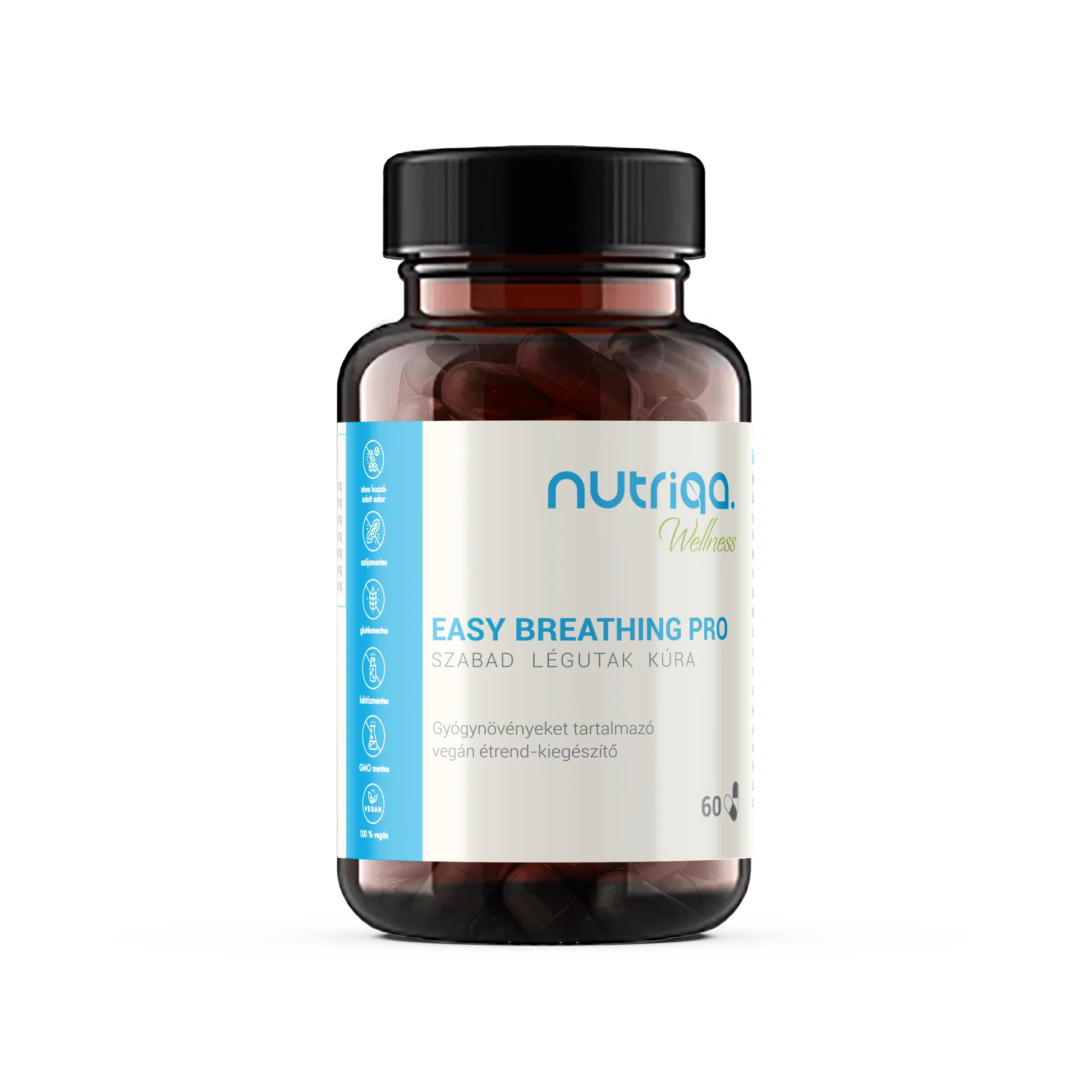 Nutriqa easy breathing pro pre liečbu voľných dýchacích ciest vegánske kapsule 60 š. š.