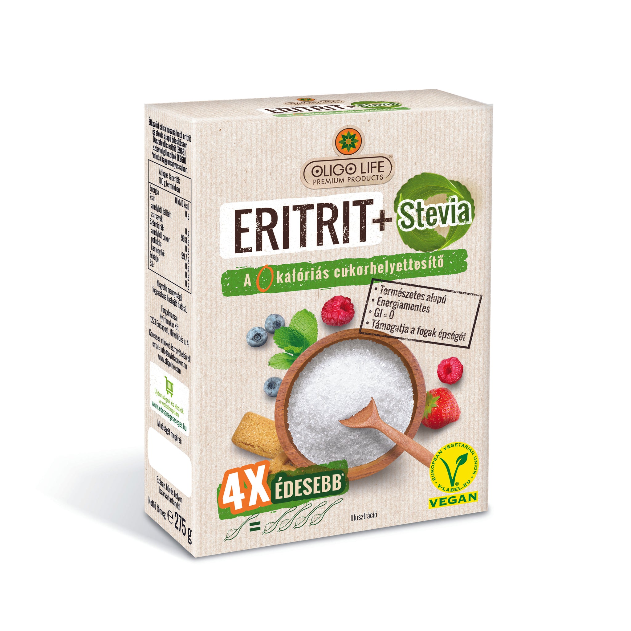 Oligo Life sladidlo s erytritolom a stéviou 275 g - 87212