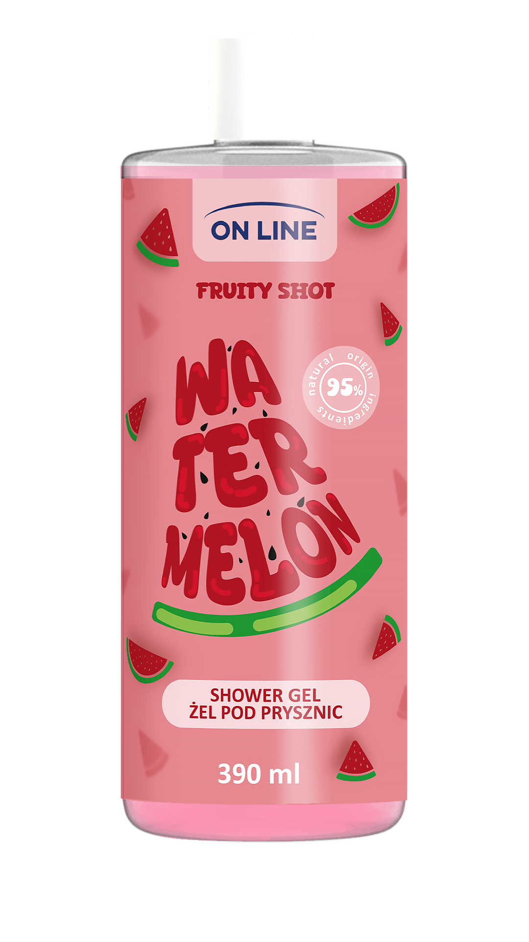On Line sprchový džús ovocný shot melón 390 ml