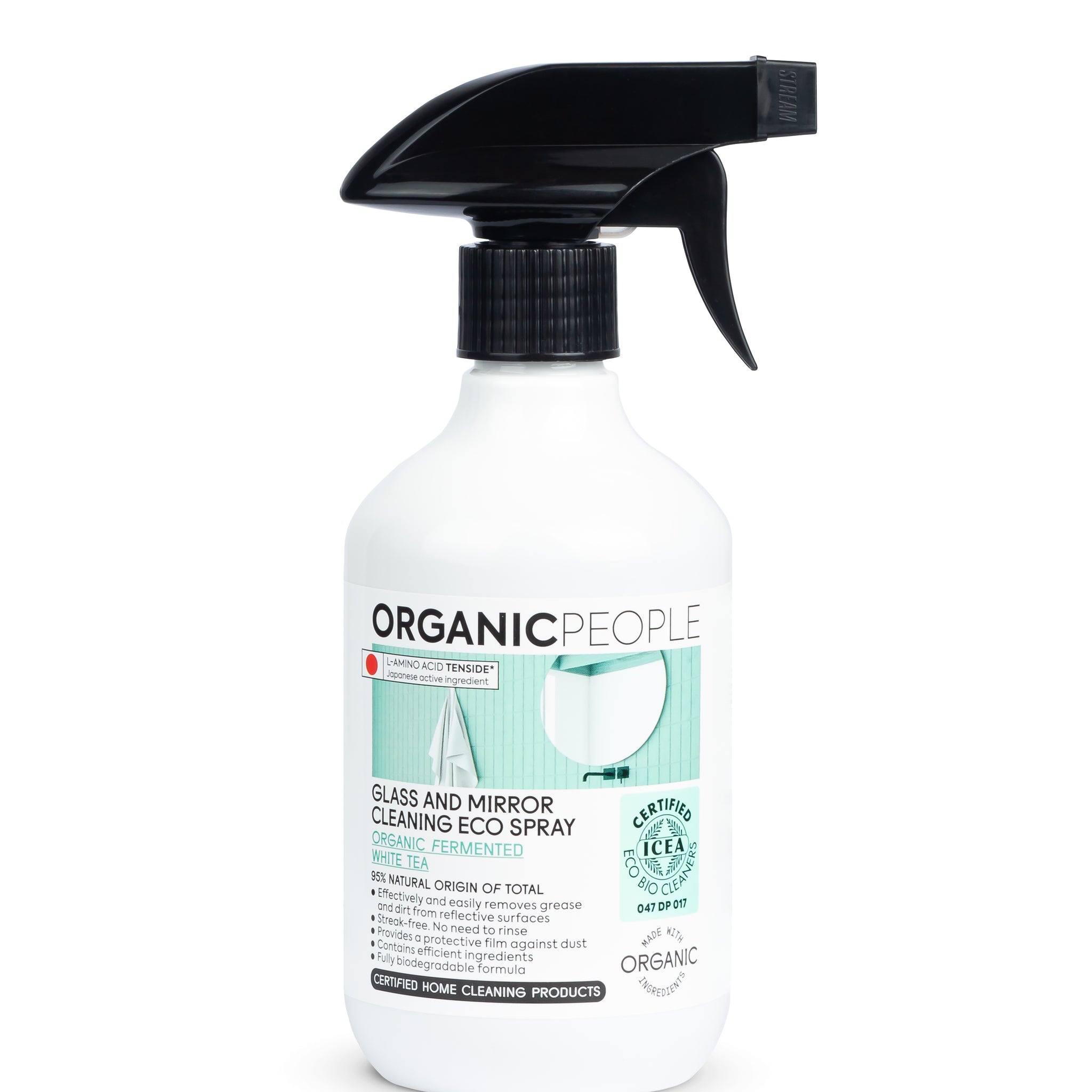 Organic People ekologický čistiaci sprej pre okná a zrkadlá s biofermentovaným bielom 500 ml
