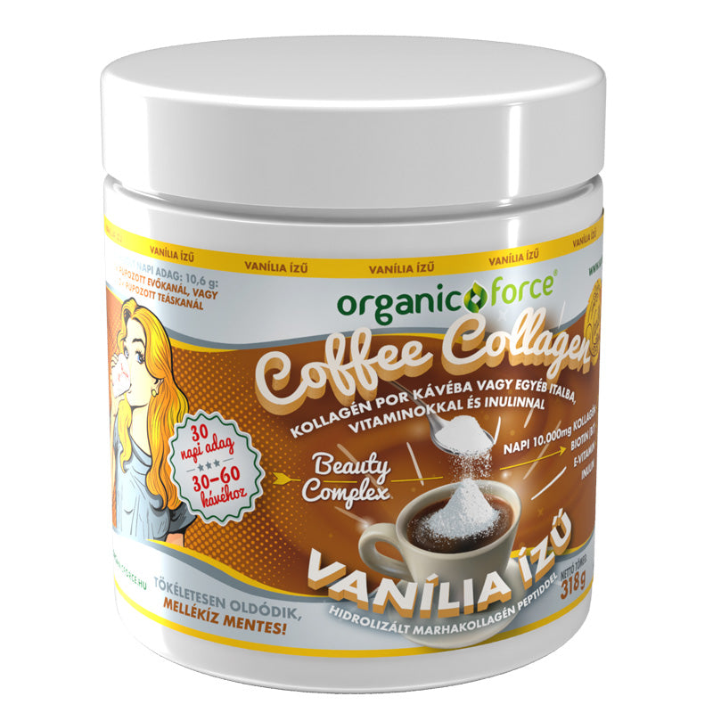 Organic force káva Kolagénový prášok do kávy alebo iných nápojov s vitamínmi a inulínom Vanília 318 g