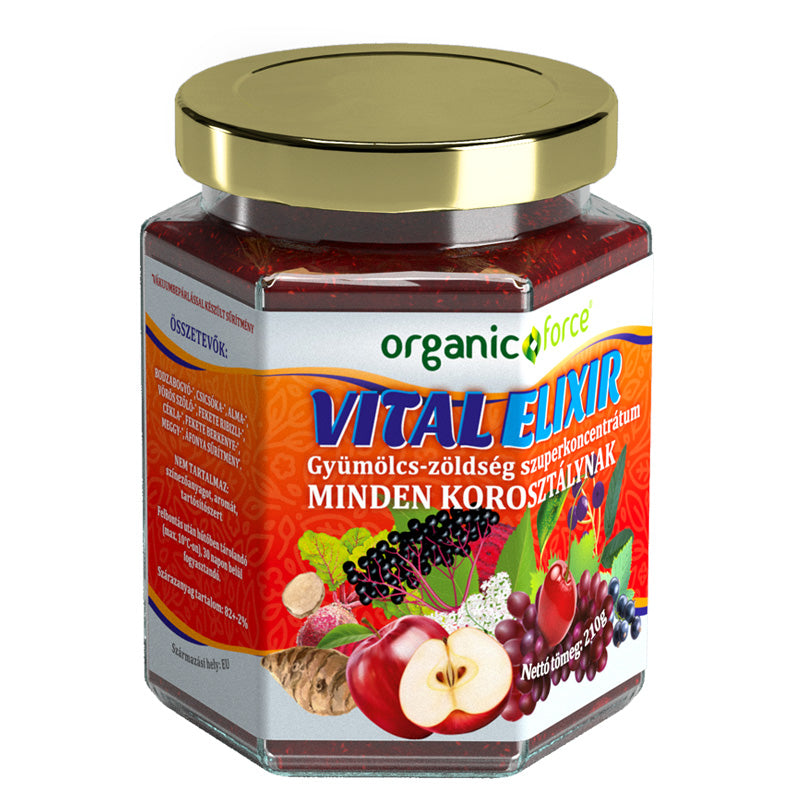 Organic force vital elixír ovocno-zeleninový superkoncentrát pre všetky vekové kategórie 210 g
