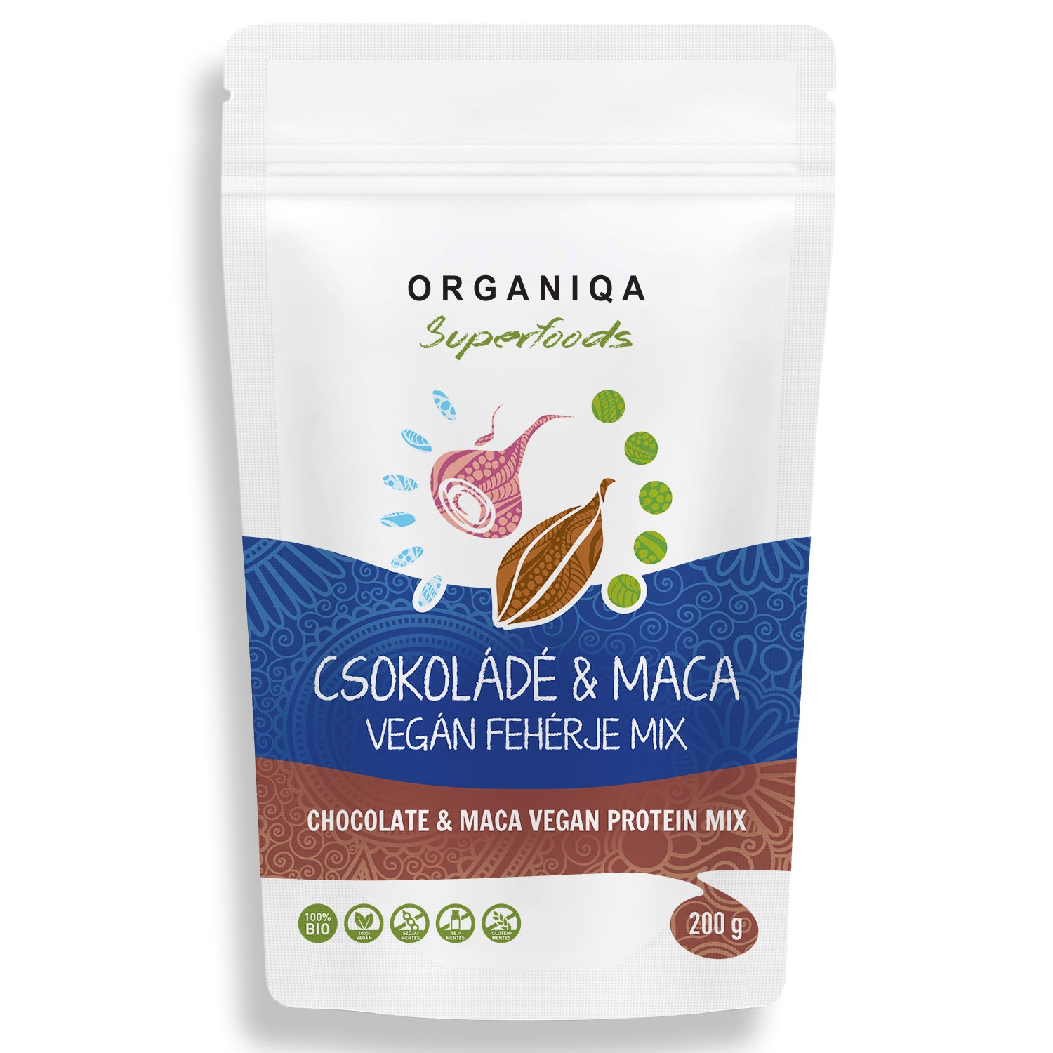 Organiqa Vegán Proteínový Mix Čokoláda-Maca 200 g - 53257