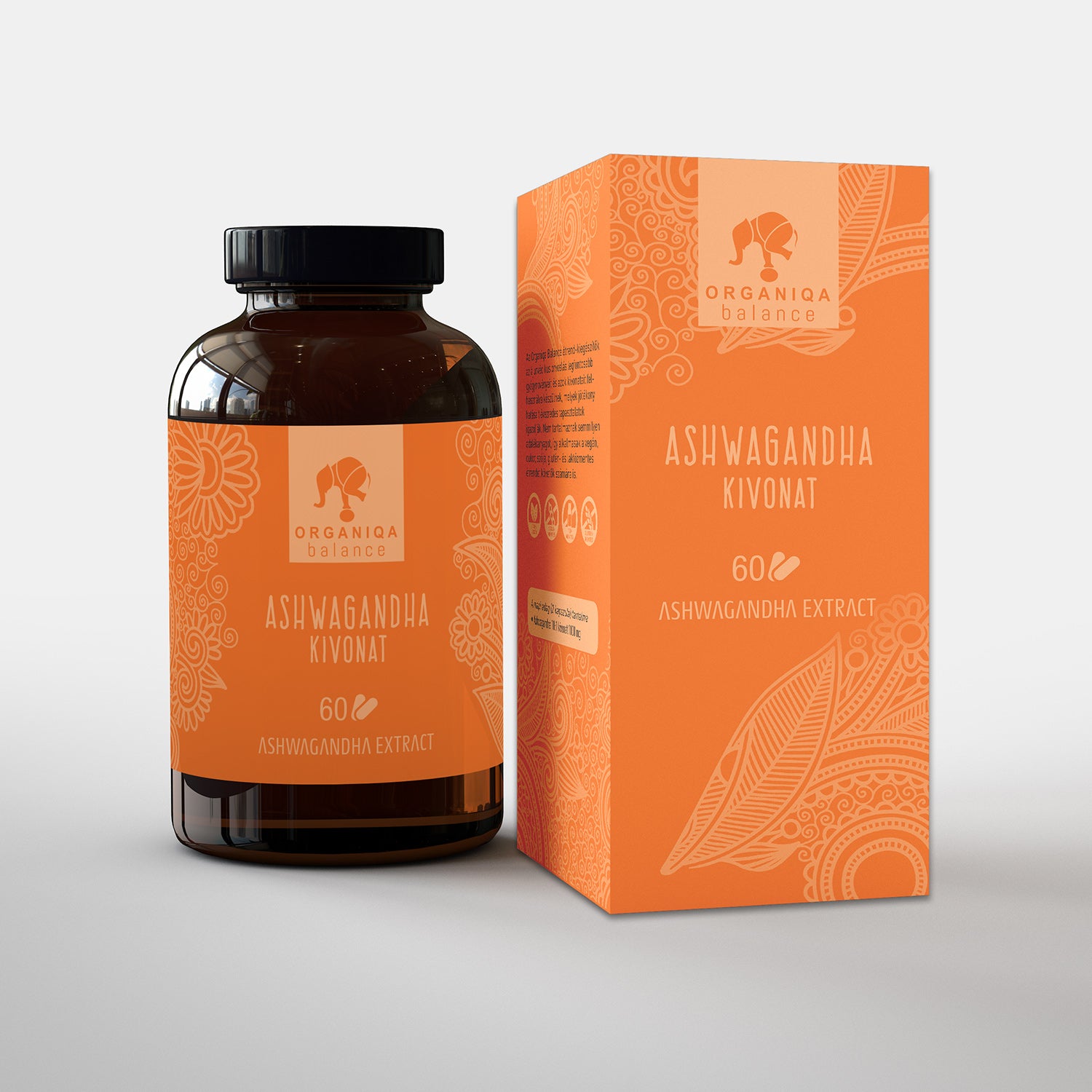 Organiqa balance ashwagandha extract kapsule 500 mg 60 šálok