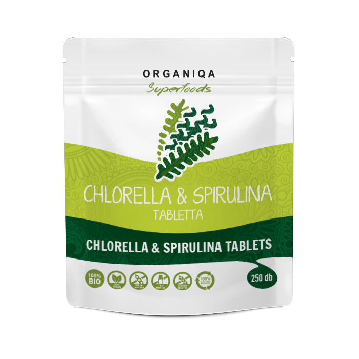 Organiqa bio chlorella a spirulina tablety 250 g