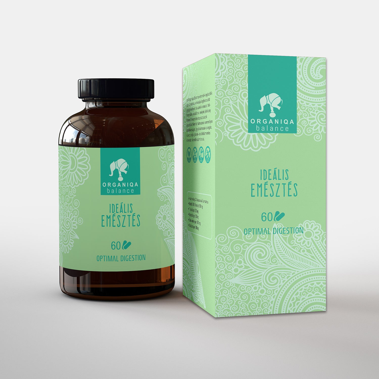 Organiqa ideálna kapsula na trávenie 500 mg 60 šálok