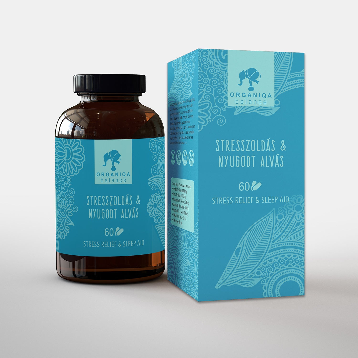 Organiqa balance na uvoľnenie stresu a pokojný spánok 500 mg 60 šálok