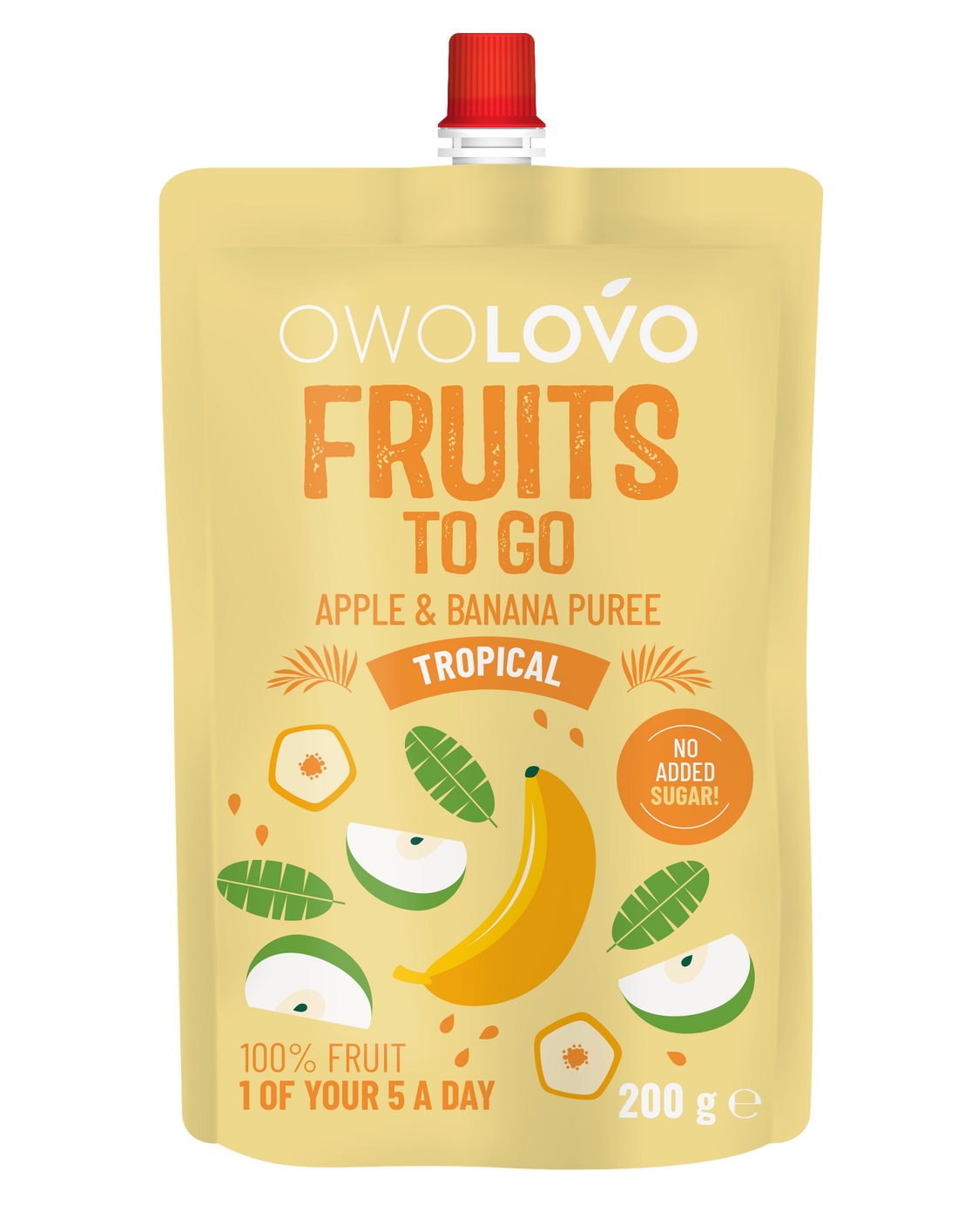 Owolovo tropický banánovo-jablkový pyré mus 200 g - 95938
