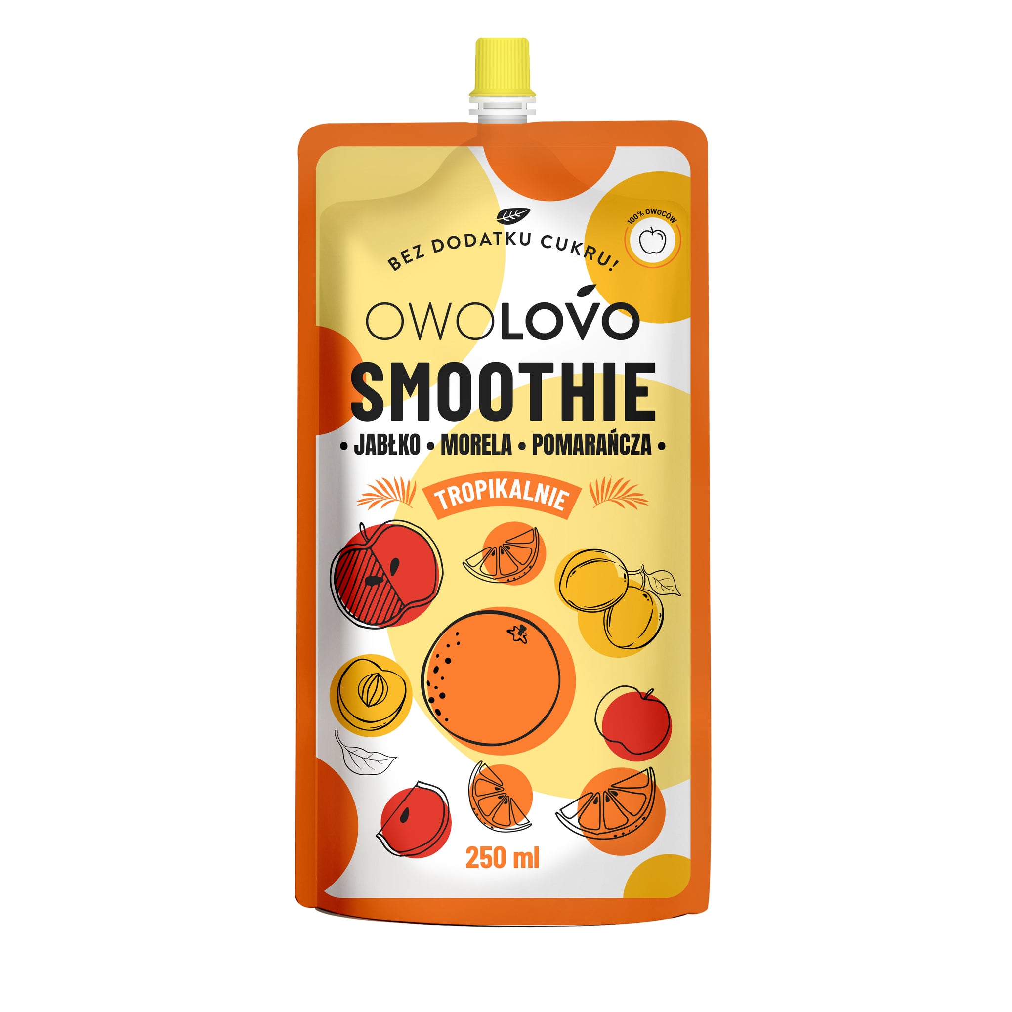 Owolovo ovocné sprej jablko-oranžovo-žlté broskyne smoothie 200 g