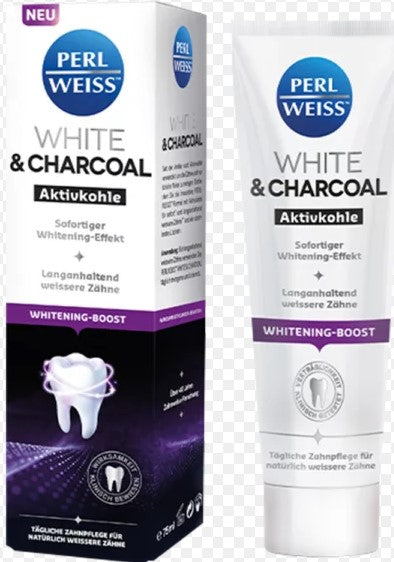 Perlweiss White & Charcoal aktívny uhlík fogfehérítő krém 75 ml - 90442