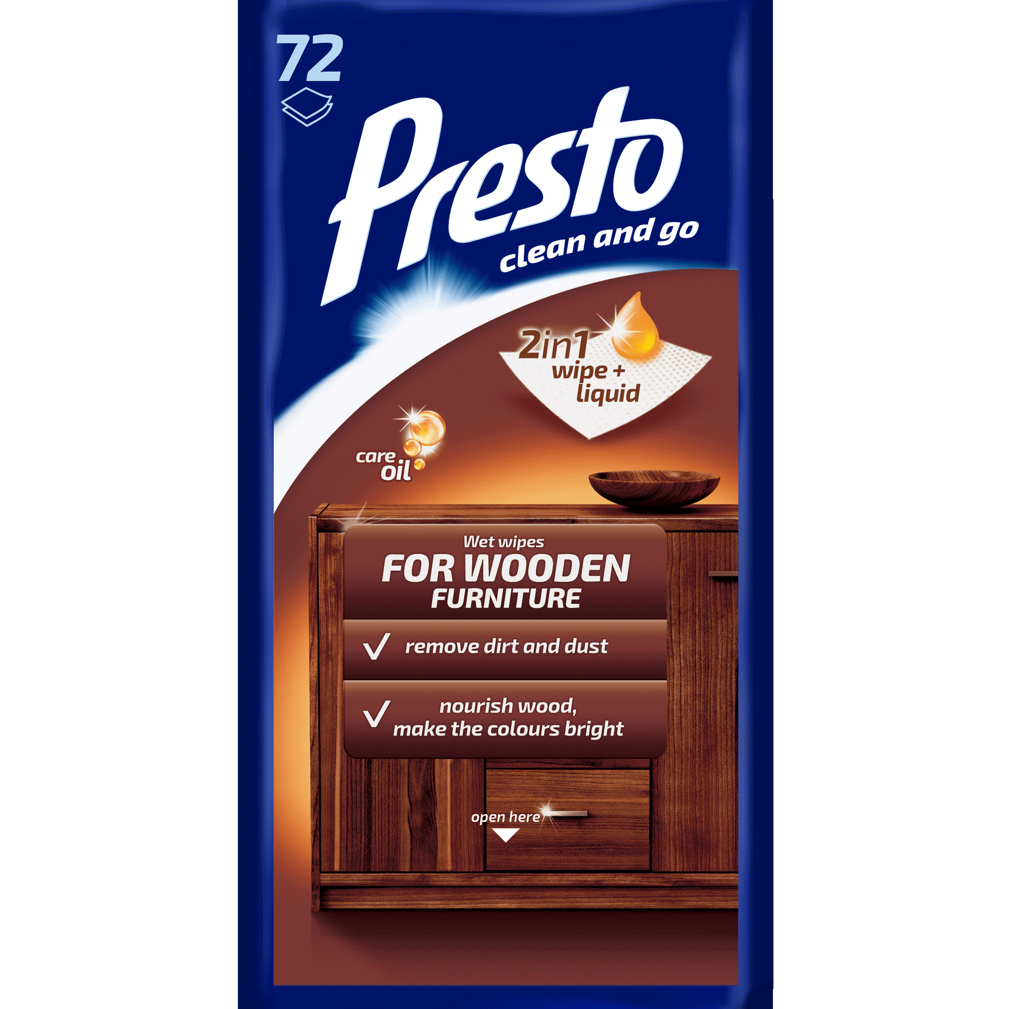 Presto čističky na čistenie nábytku 72 kusov