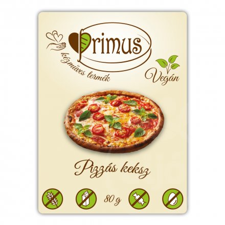 Primus vegán pizzás keksz snack 80 g - 57449