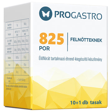 Progastro 825 prášok pre dospelých doplnkový liek obsahujúci živú flóru 10+1 vrecúšok