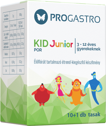 Progastro kid junior prášok pre deti od 3 do 12 rokov 10+1db 11db