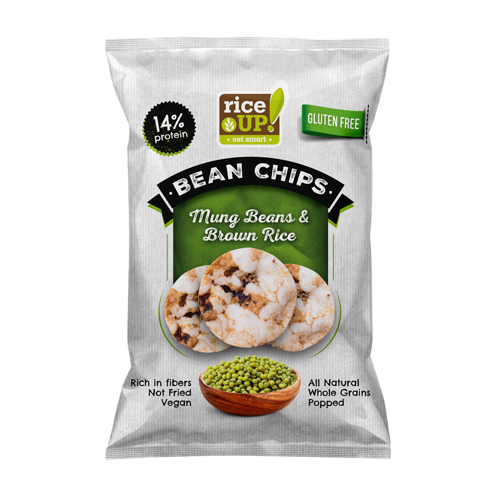 RiceUp! Eat Smart celozrnné ryžové chrumky s mungo fazuľou 60 g - 56583