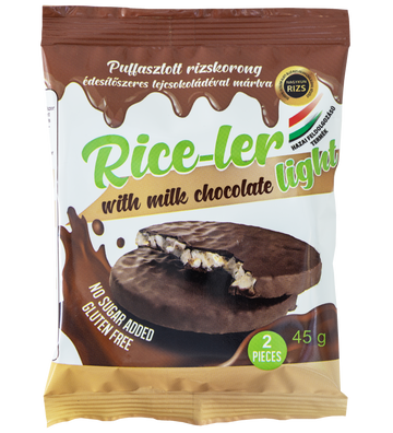 Rice-ler nafukovaná ryžová krabica omotaná sladidlom mliečnou čokoládou 45 g