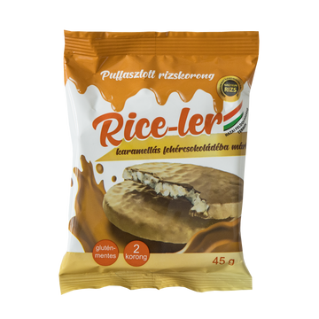 Rice-ler nafukovaná ryžová korunka s karamelom v bielej čokoláde 45 g