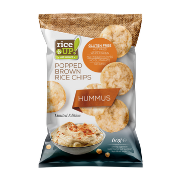 RICE UP! Chrumkavé ryžové čipsy s hummus príchuťou 60 g - 84858