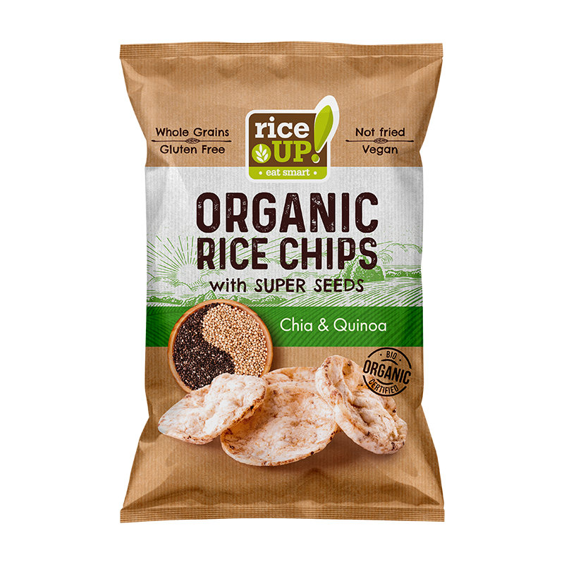 RICE UP Ryžové chipsy s chia a quinoou 25 g - 55886