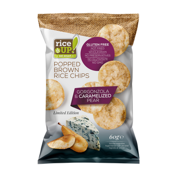 RiceUP! Chrumky z hnedej ryže s príchuťou gorgonzoly a karamelizovanej hrušky 60 g - 84368