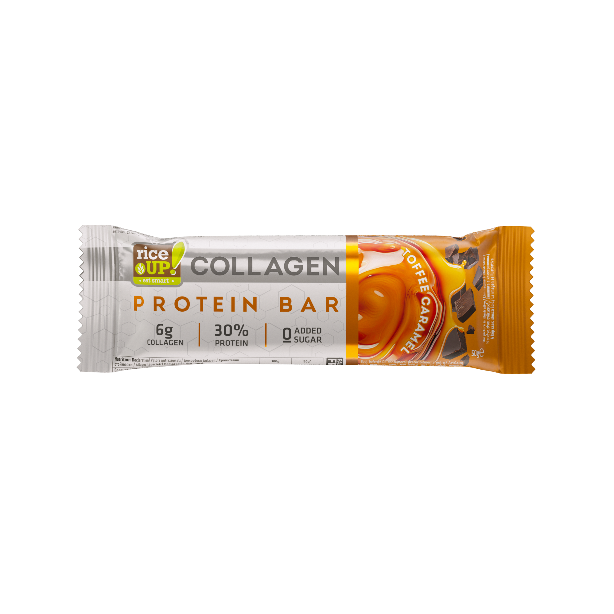 Rice Up Kolagénová proteínová tyčinka karamelka toffee 50 g - 95894