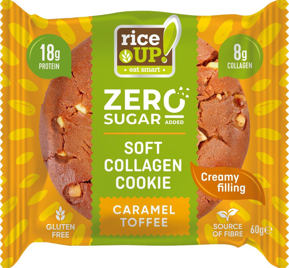 Rice Up zero kolagén, proteínové koláčiky s karamelovou chuťou 60 g