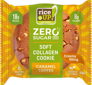 Rice Up zero kolagén, proteínové koláčiky s karamelovou chuťou 60 g