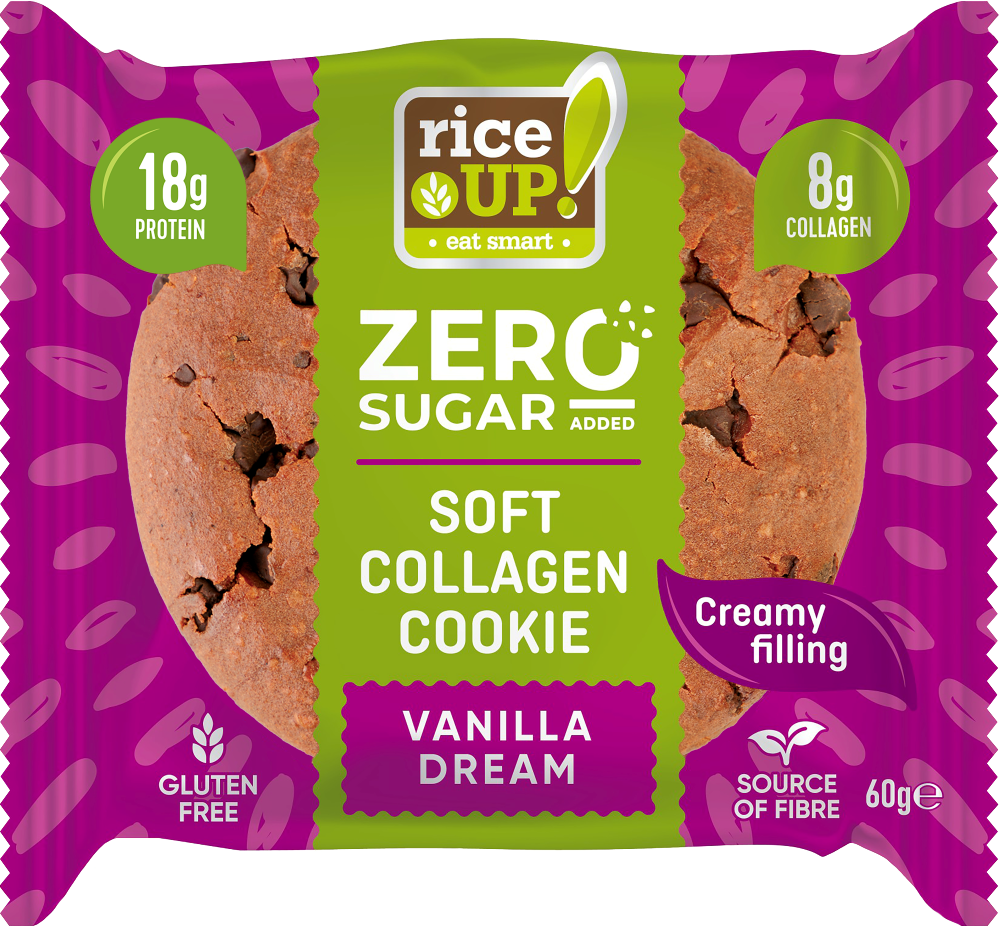 Rice Up zero kolagén, proteínové sušienky vanilková chuť 60 g