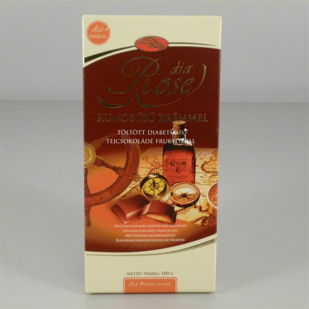 SweetRose mliečna čokoláda plnená rumovým krémom s fruktózou 100 g - 39174