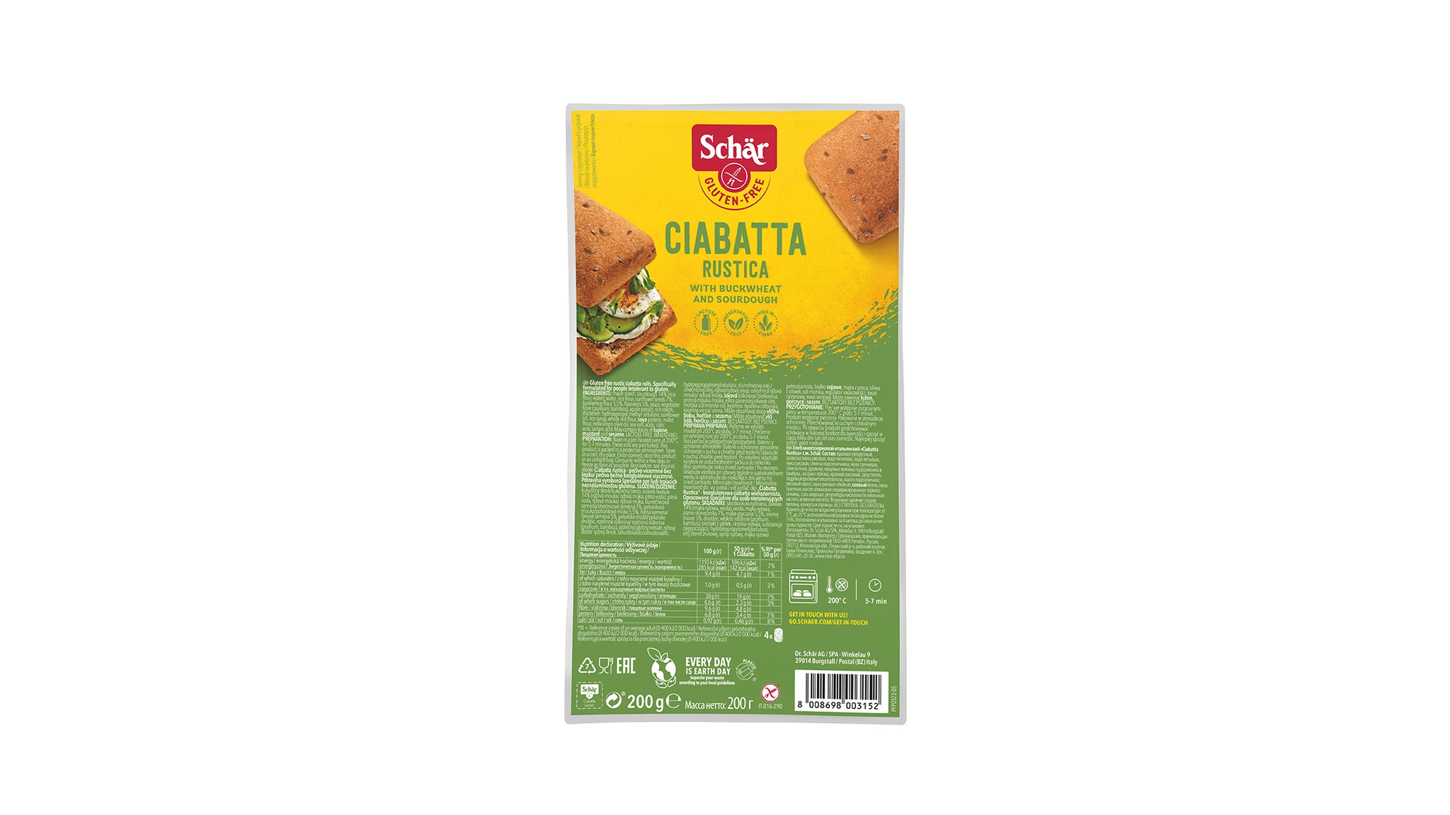 Schär Rustikálne Ciabatty 200 g - 36609
